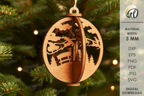 3D Christmas Ornament Laser Cut