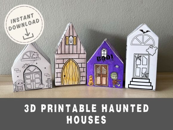 3D Halloween Haunted House Paper Craft
