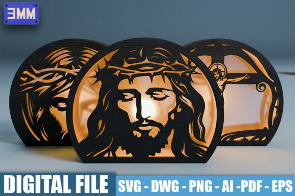 3D Jesus Christ Lantern Laser Cut Files