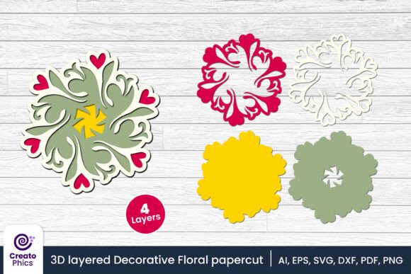 3D Layered Decorative Floral Papercut