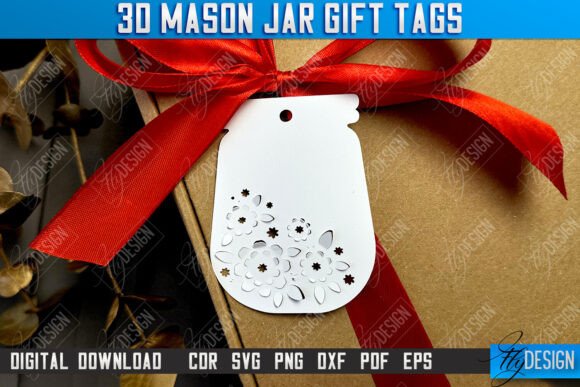 3D Mason Jar Gift Tags Paper Gift Tags