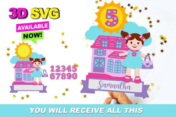 Baby Doll Cake Topper 3D SVG