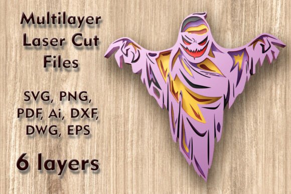 Ghost 3D SVG Halloween Laser Cut Files