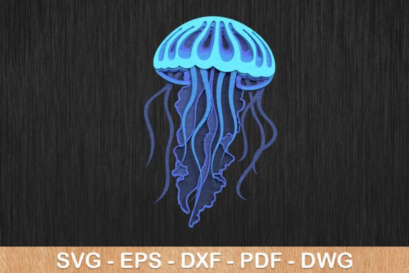 Jellyfish 3D Layered SVG Laser Cut