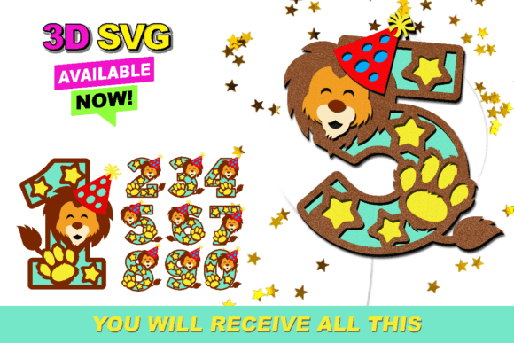 Lion Numbers 3D SVG: Elevate Your Digital Crafts