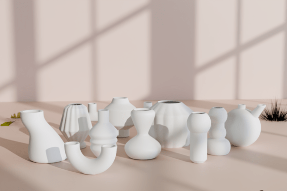 Set of Aesthetic 3D Printing Vases