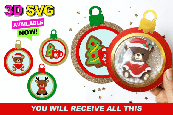 Shaker Christmas Ornaments 3D SVG