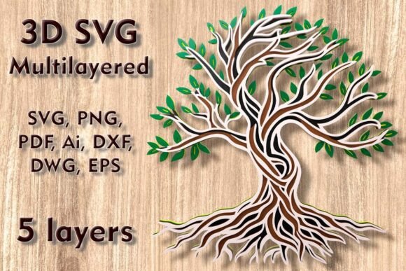 Tree of Life 3D SVG Multilayer Cut Files