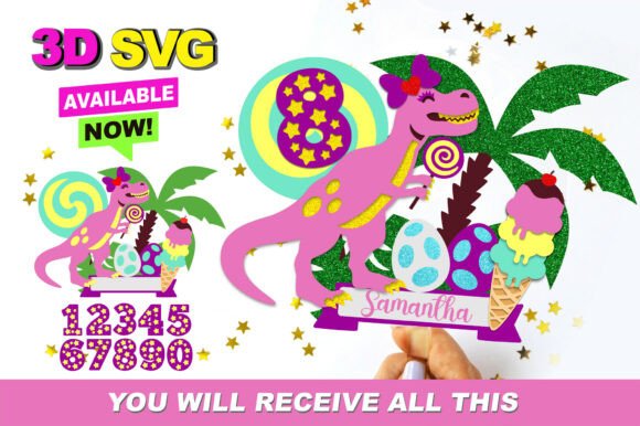 Unleashing Creativity with the Girly Dinosaur Cake Topper 3D SVG Collection